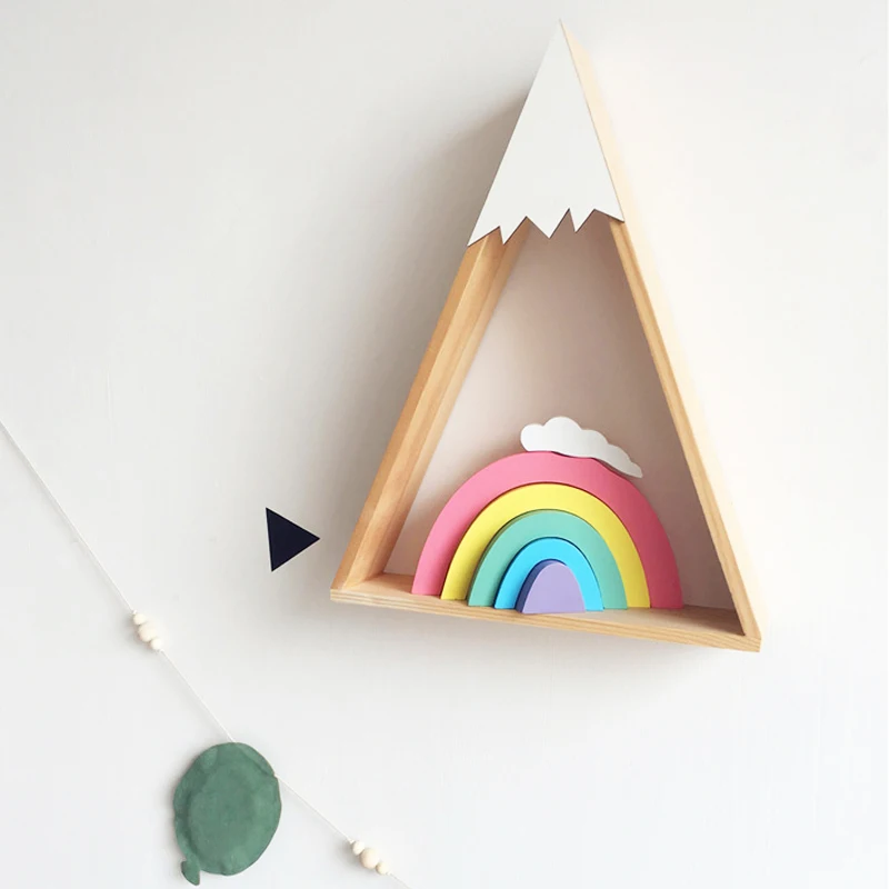 1 комплект ручной работы деревянные радужные детские игрушки блоки украшения