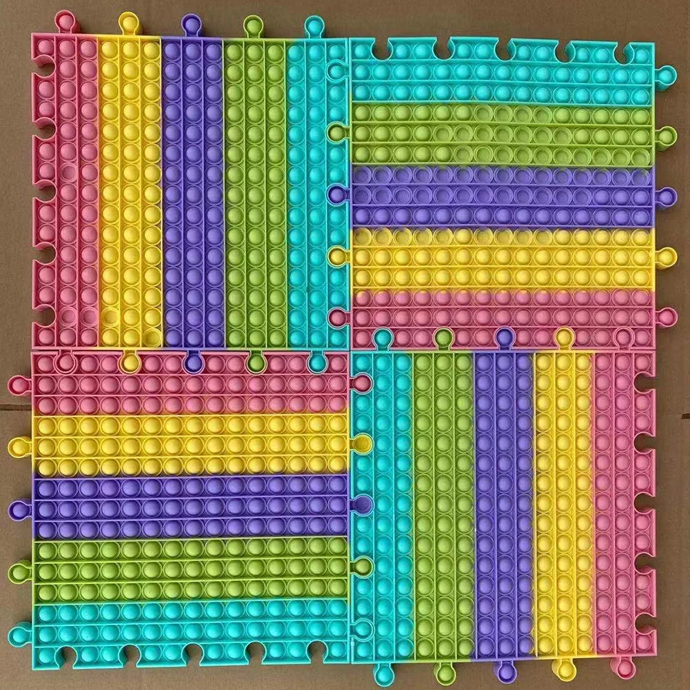 

Силиконовая Радужная большая игрушка-пазл, пузырьковая сенсорная игрушка, антистрессовые игрушки-антистресс, снятие стресса, аутизм, детск...