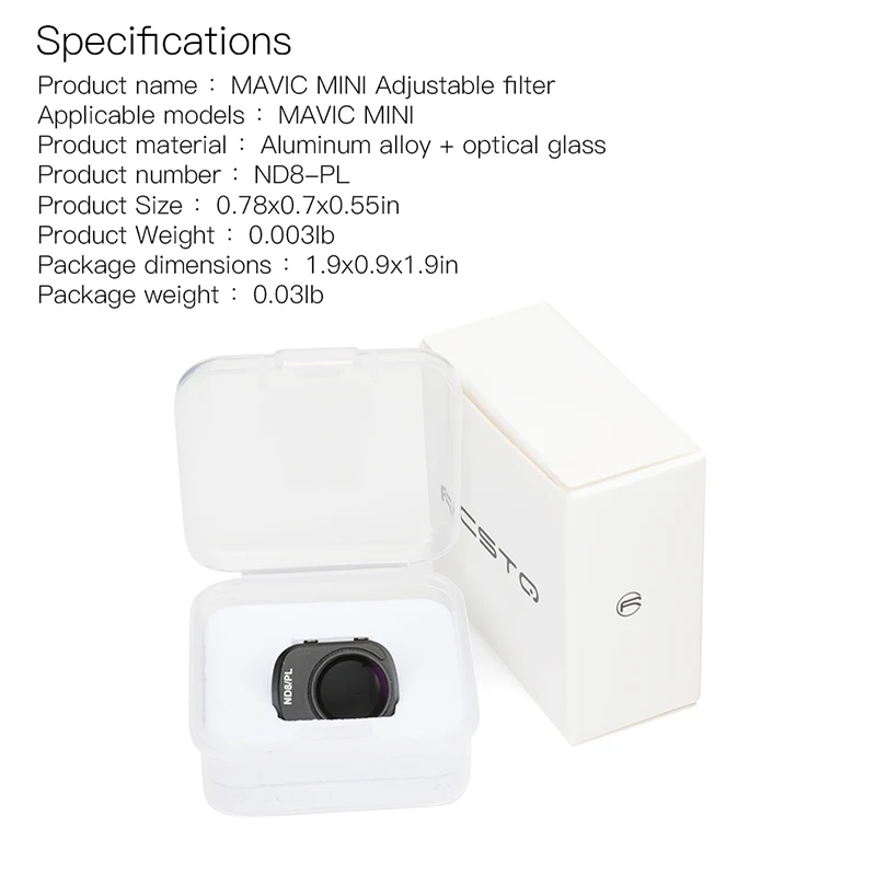Mavic мини-фильтр для камеры ND-PL CPL ND8 ND16 ND32 ND64 PL Регулируемый Фильтр из алюминиевого