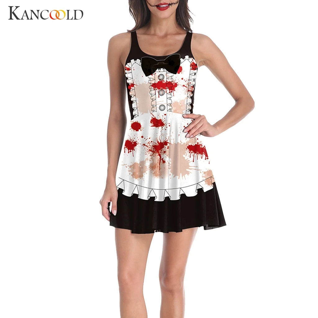 Женский костюм для Хэллоуина KANCOOLD для взрослых: сексуальная, страшная мама-медсестра кровавого зомби.