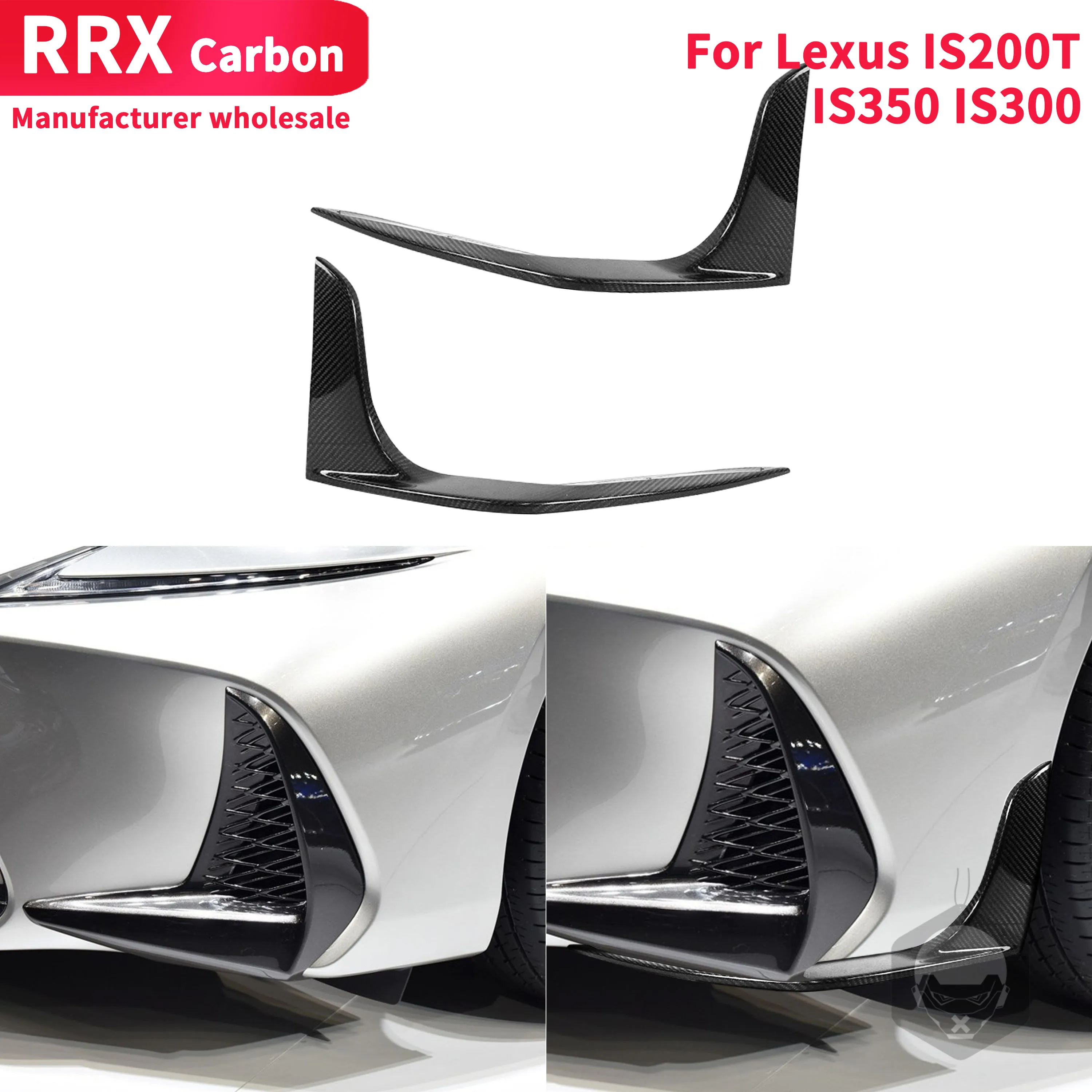 

1 Pair Front Bumper Splitters Diffuser For Lexus IS200T IS350 IS300 Real Carbon Fiber Car Lip Spoiler Caps Accessories 2017-2019