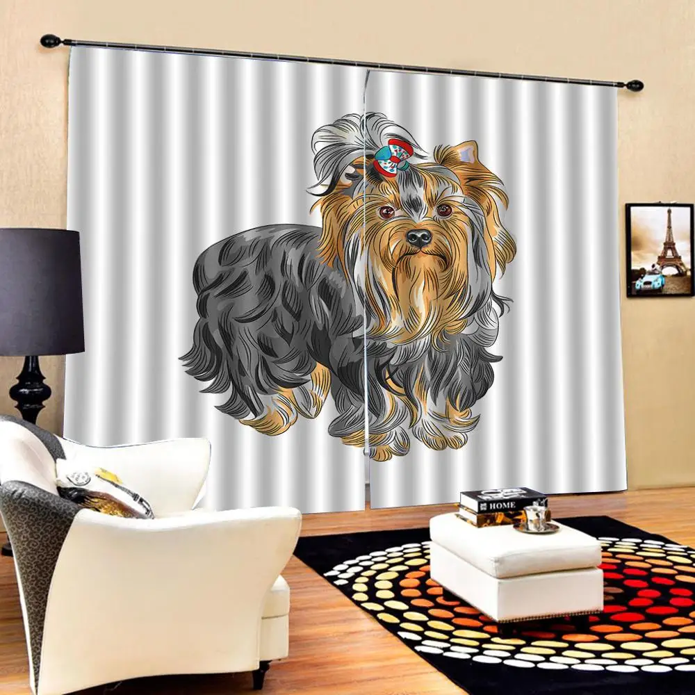 

Customized size Luxury 3D Window Portray, animal dog 3d Curtains Blackout for Living Room Kids Bedroom Fabric