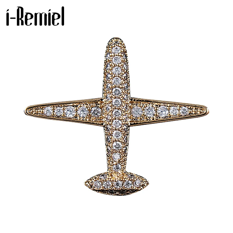Новая высококачественная циркониевая брошь в форме самолета модные заколки