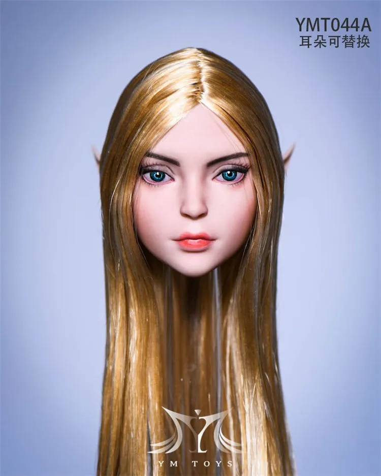 

YMTOYS YMT044 1/6 Scale Planted Hair Beautiful Girl Head Sculpture Elves Ears For 12" Female Action Figure Body