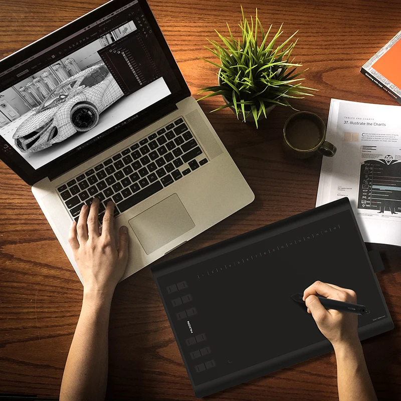 Графический планшет Huion 1060 Plus 8192 уровней цифровой для рисования и подписи