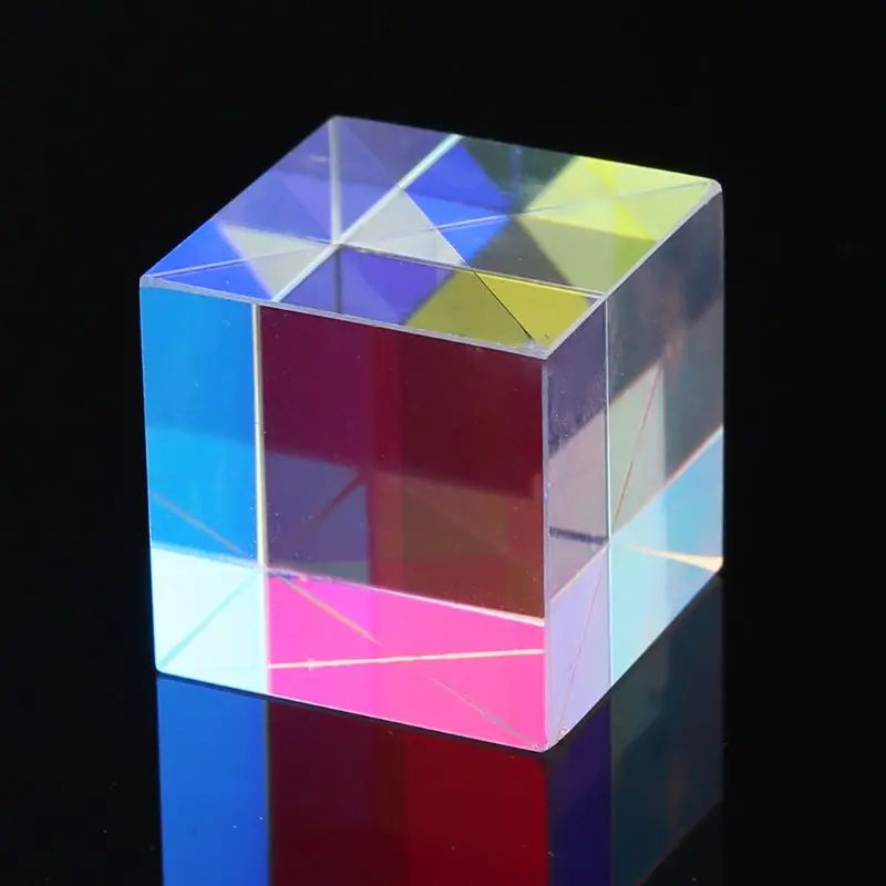 Красочные комбайнер Splitter кросс-Двуцветные куб RGB Призма оптический Стекло в