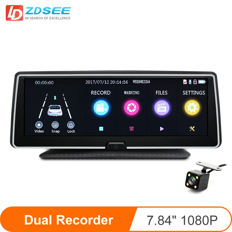 LDZDSEEDash Cam Автомобильный видеорегистратор с двумя объективами камера регистратор