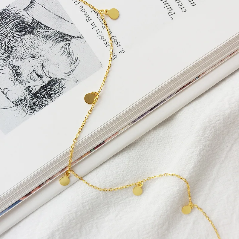 925 серлинг серебряное ожерелье Круглый Шарм подарок для девушек женщин модные