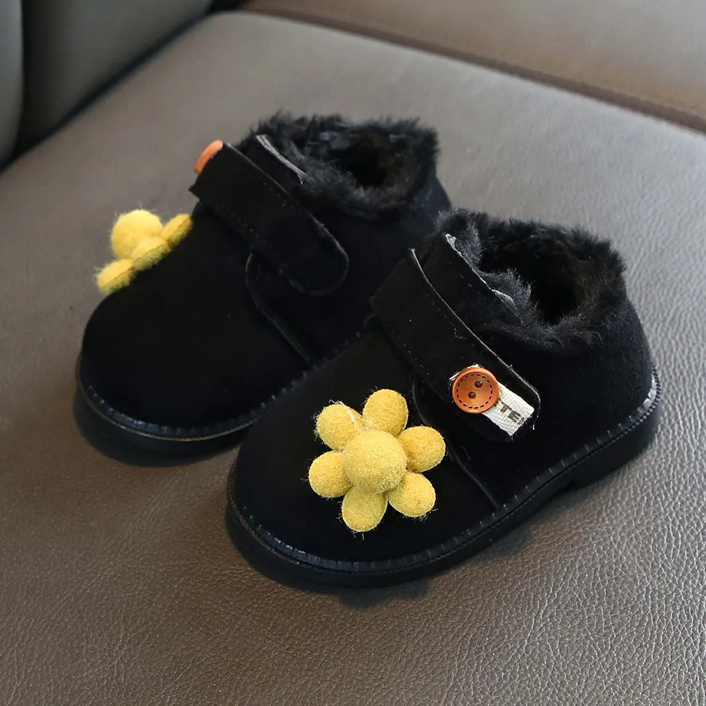 Детские ботинки для маленьких девочек спортивные короткие Повседневная Теплая