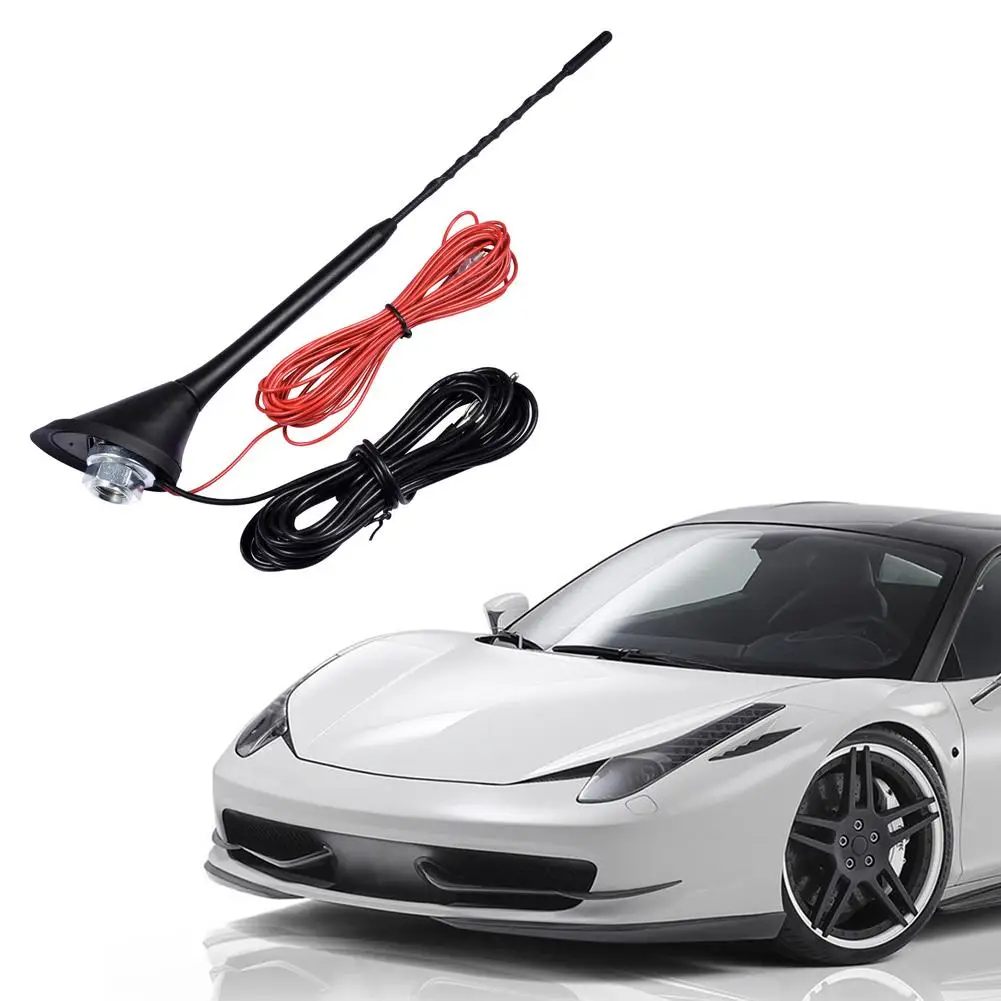 

1set AM/FM Antenna Digital Radio Car Antenna Built-in Amplifier With DIN Adaptor Car Radio Vehicle Splitter Amplifier 5 M Cable