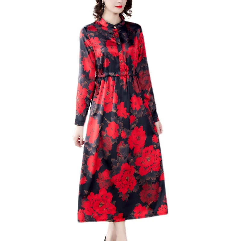 

COIGARSAM 4XL Plus Size Full Sleeve Women dress New Spring Dresses 8071