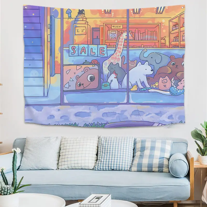 Украшение для детской комнаты настенный гобелен милый домашний декор аниме