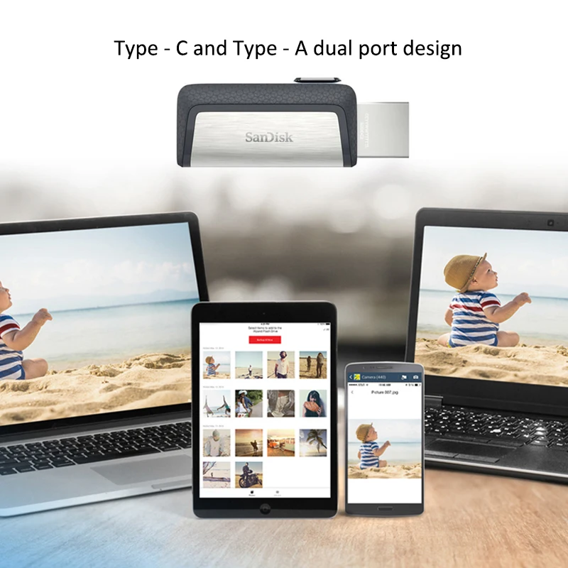 USB флеш-накопитель sandisk type-C 32 ГБ флешка 64 128 SDDDC2 двойной OTG для ноутбука | Компьютеры