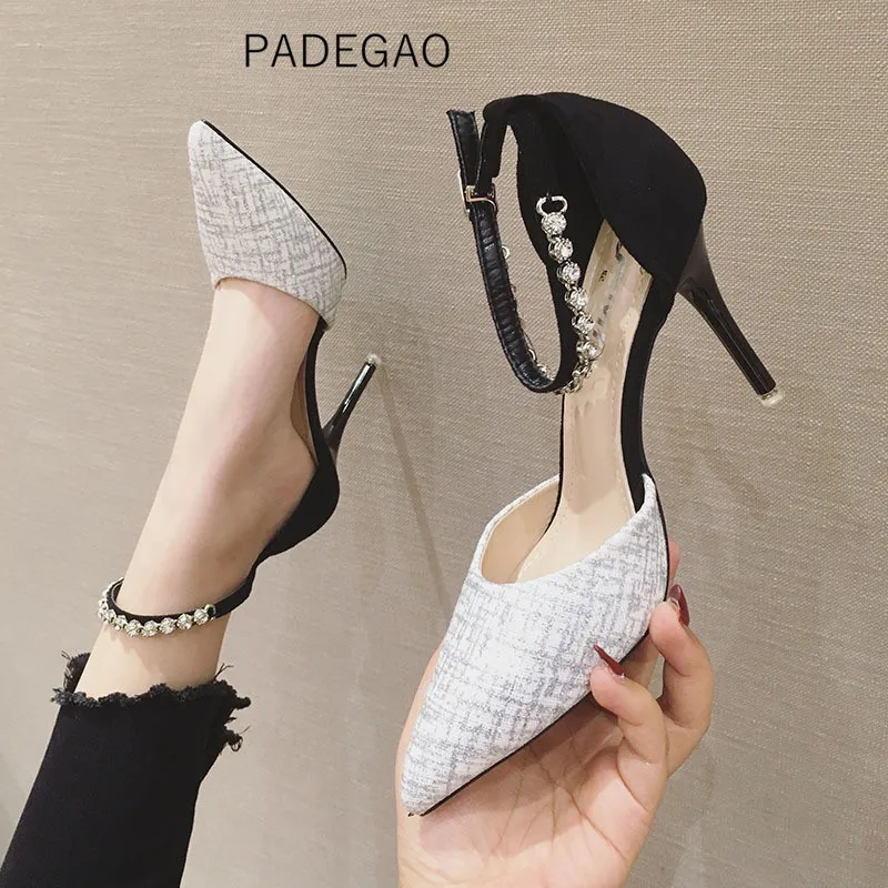 

2020 женские босоножки пикантные вечерние элегантные женские босоножки Роскошная обувь с украшением в виде кристаллов на высоком каблуке в п...