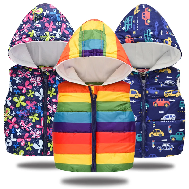 

Kids Vest Jacket For Children Tops Autumn Winter Warm Vests Coat Fleece Toddler Waistcoat Baby Girl Clothes Boys Cartoon Outwear