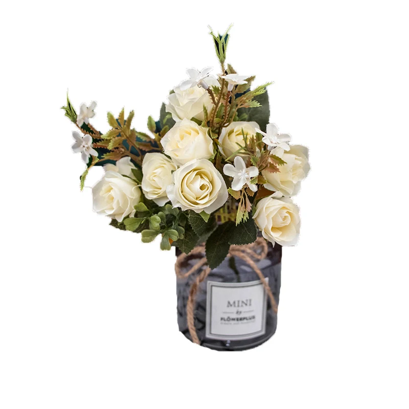 1 букет 10 головок искусственный шелк ткань искусственные цветы лист пиона