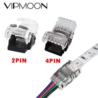 510pcs 2 pin 4 pin led connector for 10mm waterproofnon single color rgb led strip to stripwire quick connection rgb light