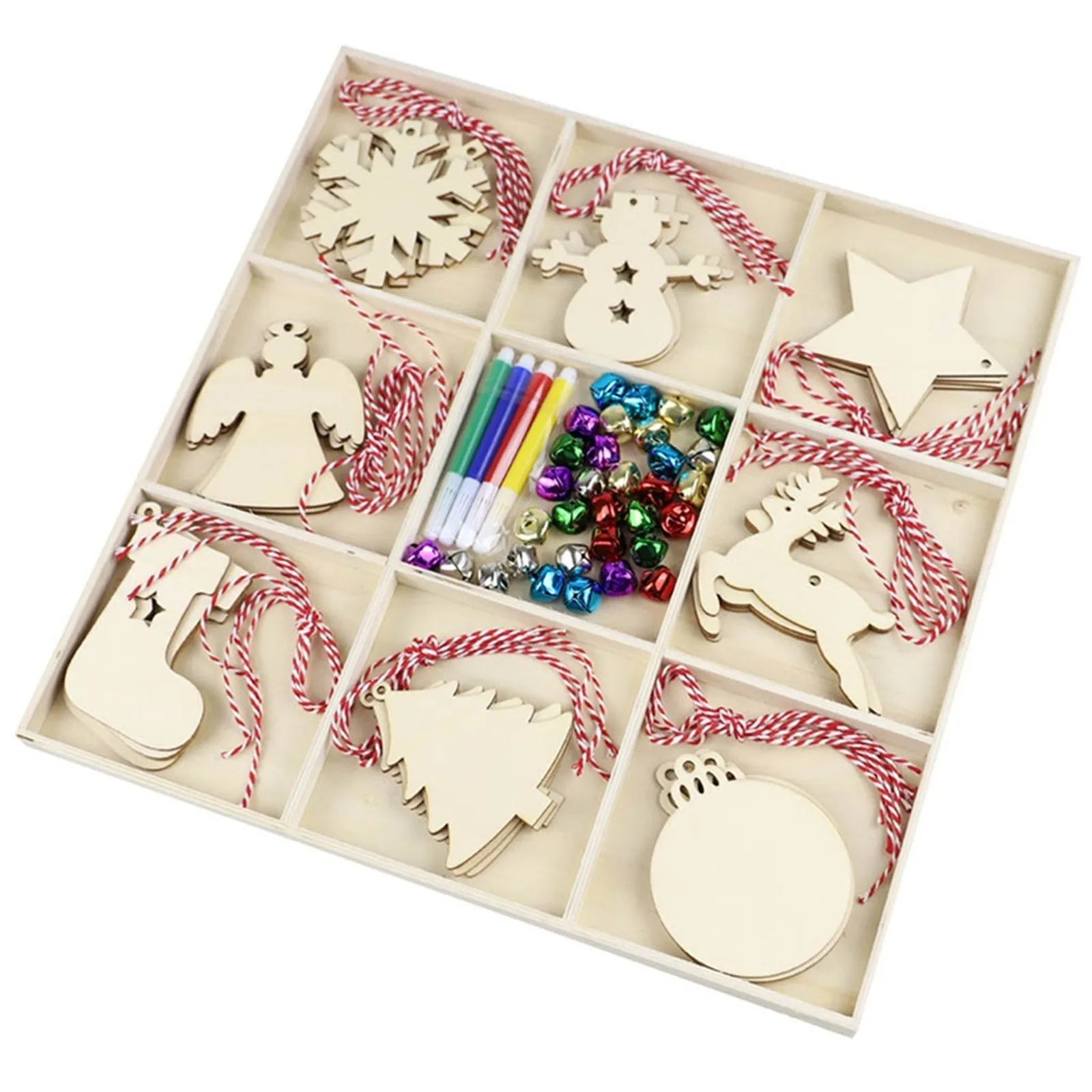 

2022 Christmas Ornaments Wooden Hanging Drop Decorations For Home Christmas Tree Windows Holiday Crafts Wood Slices Home