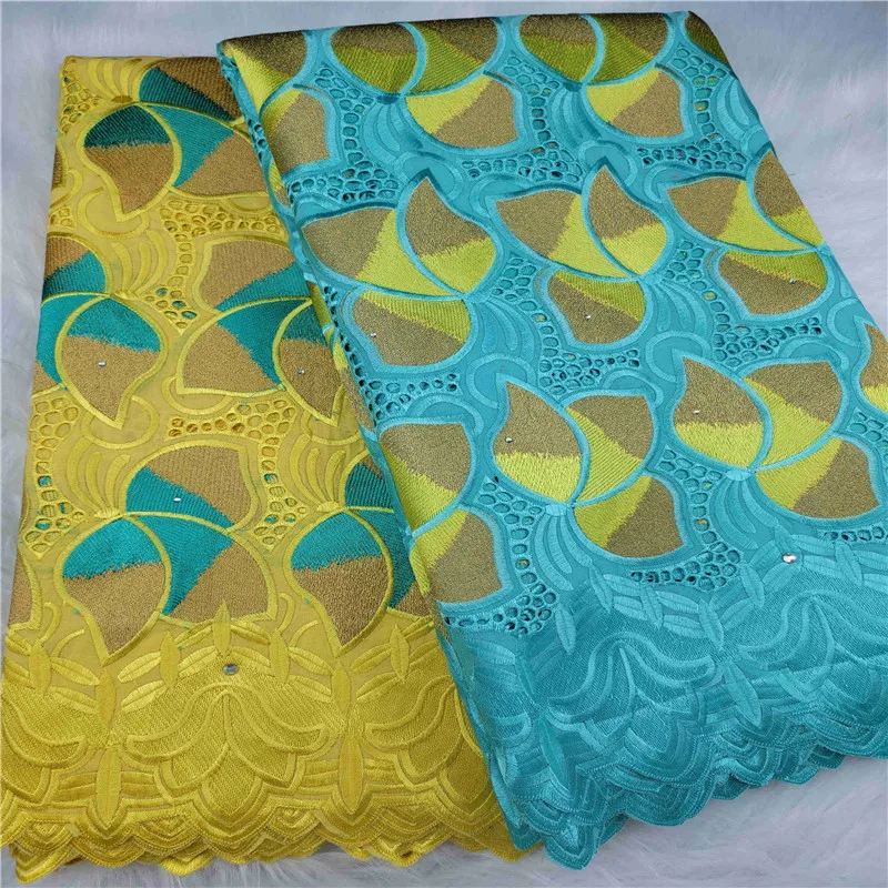 

2.5 y Swiss lace fabric +2.5 y cotton lace embroidery African 100% cotton fabrics Swiss voile lace popular Dubai style HL061903