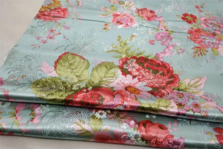 CF213 1 ярд фиолетовый пион китайский свадебное платье невесты ткань Cheongsam ткань фестиваль жаккардовые парчи DIY Ткань для шитья