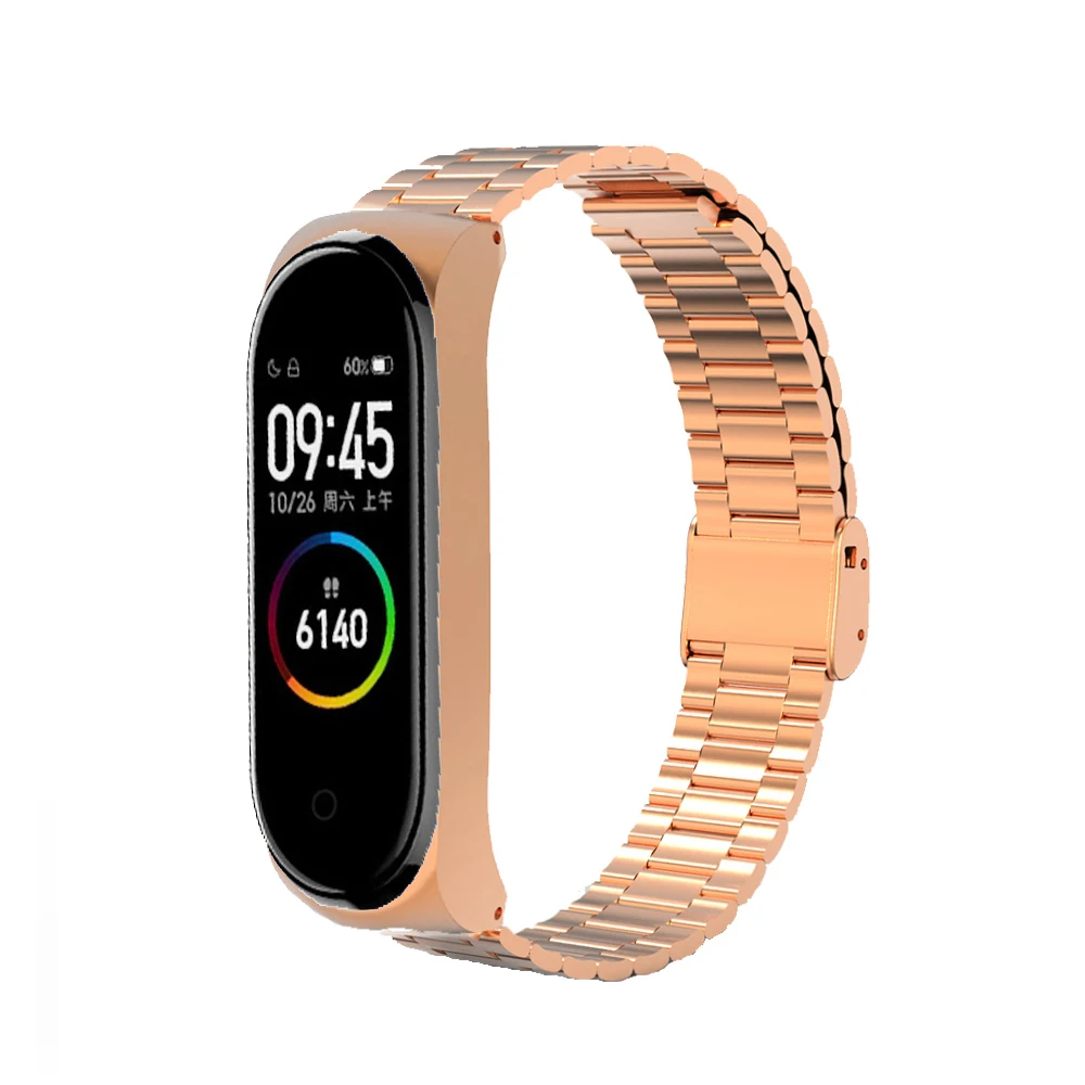 For Xiaomi band Mi band bracelet 3/4/5/6/7 metal band strap stainless steel three-beads band strap bracelet buckle