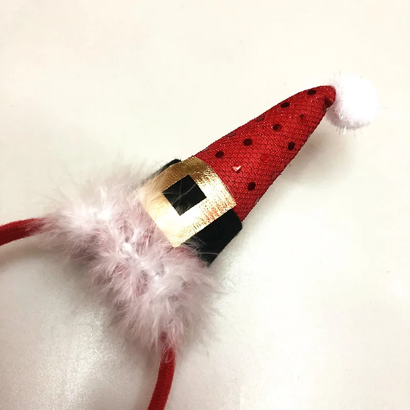 Рождественские головные повязки на голову женские для волос с перьями украшения