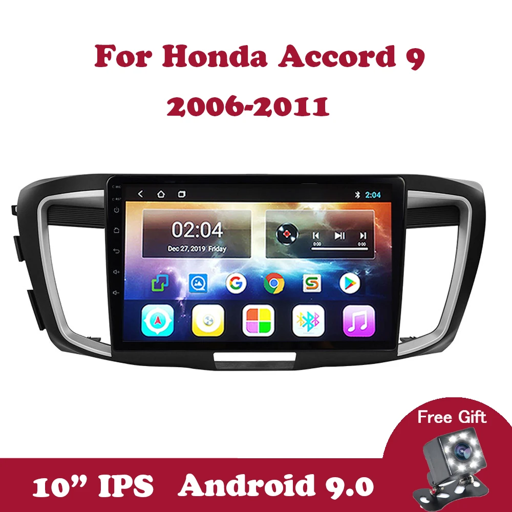 Android 9 0 IPS экран 10 1 дюймов Авторадио видеоплеер для Honda Accord 2006 2011 Автомобильный GPS
