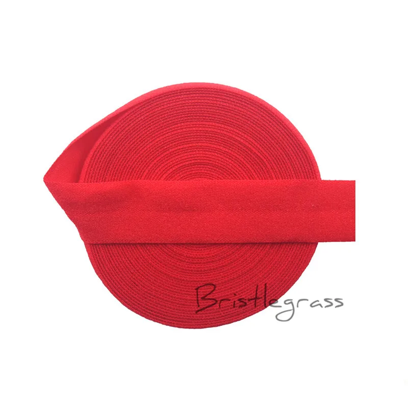 Red BRISTLEGRASS, 5 ярдов, 5/8 дюйма, 1,5 см, однотонный, матовый, не блестящий, откидной, эластичная повязка из спандекса, повязка на голову, платье с повязкой кружево отделка Шитье - Цвет: Red