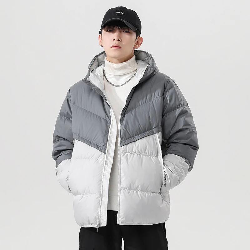 Ветровка мужская водонепроницаемая Бомбер с капюшоном приталенная в стиле