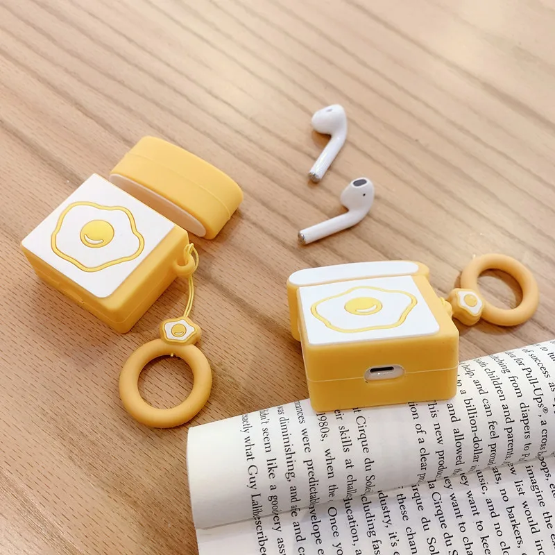 Силиконовый чехол для Airpods 1/2 мультяшный Apple гарнитура 3D наушников Earpods аксессуары