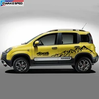 mountain graphics vinyl decal car styling door side decor sticker for fiat panda corss 4x4 off raod auto body customized stripes