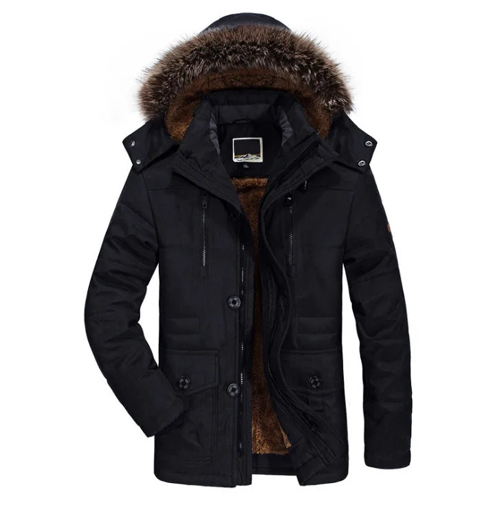Новинка хлопковая зимняя куртка с капюшоном мужская теплая 6XL длинная парка