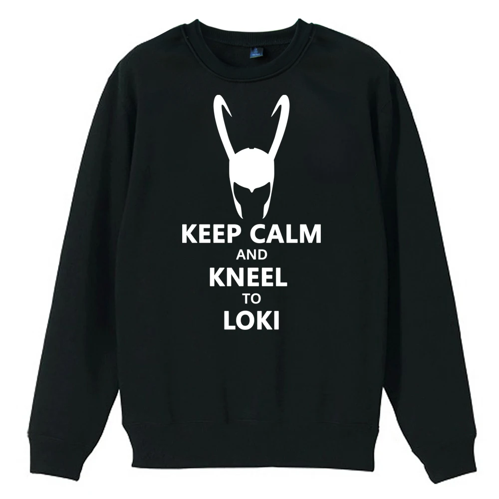 

Свитшот ZIIART с круглым вырезом для мальчиков и мужчин, флисовый пуловер для подростков с надписью Keep Calm And Kneel To Loki