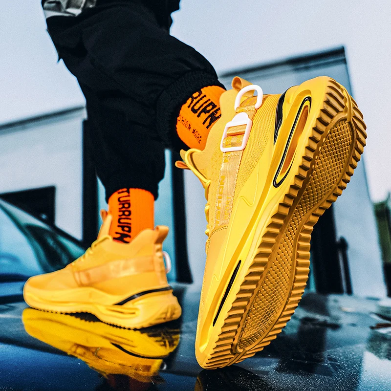 

Lace-up Casual Sneakers Men Big Size White Sneakers High Top Running Shoes Breathable Mesh Sport Shoe for Man Blade Trainers