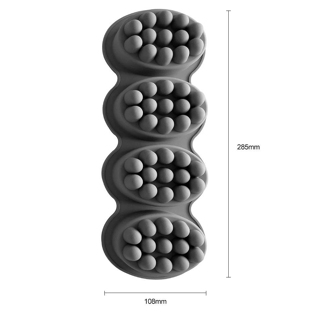 4 Grids Durable 3D Handmade Silicone Soap Mold Form for Massage Therapy Bar DIY Oval Shape Soaps Resin Crafts | Дом и сад