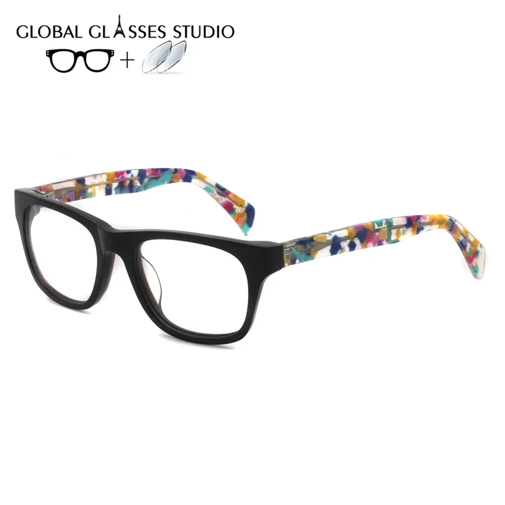 

208-C1 Acetate Eyeglasses Frame Square Prescription Glasses New Women's Myopia Optical Frames Spectacles Eyewear