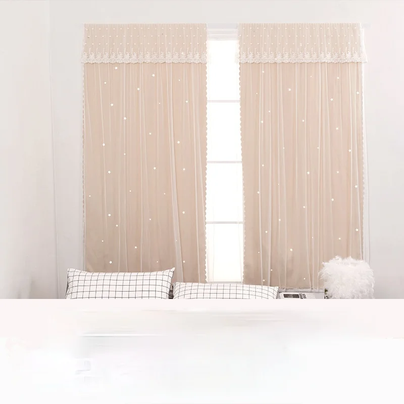 1 шт. занавеска на липучке без перфорации для девочки простая затеняющая спальни