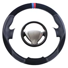 Оплетка на руль для Nissan Tiida Sylphy Sentra Versa Note чехол рулевого колеса автомобиля, черная, замша, кожа, под заказ, 2014