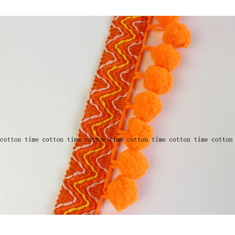 3 ярда оранжевый помпон отделка 2 5 см диаметр шара Широкий из пряжи гирлянда