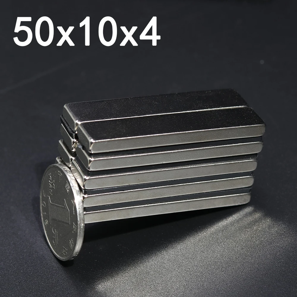 

2/5/10/20Pcs 50x10x4 Neodymium Magnet 50mm x 10mm x 4mm N35 NdFeB Block Super Powerful Strong Permanent Magnetic imanes