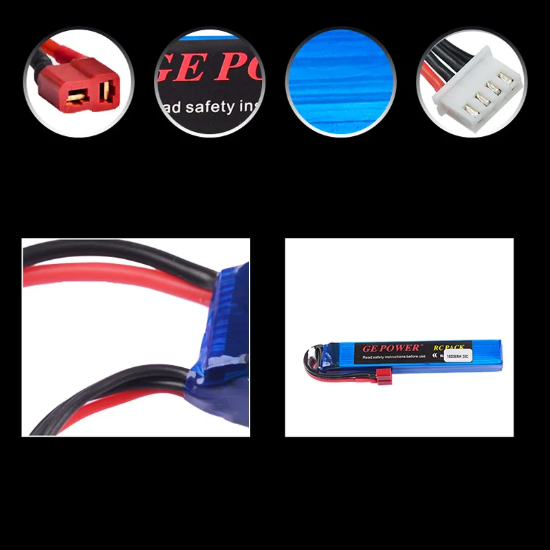 Аккумуляторная батарея GE Power 2S 3S 7 4 В 11 1 мАч 20C RC Lipo T / SM /XT30 для электрического