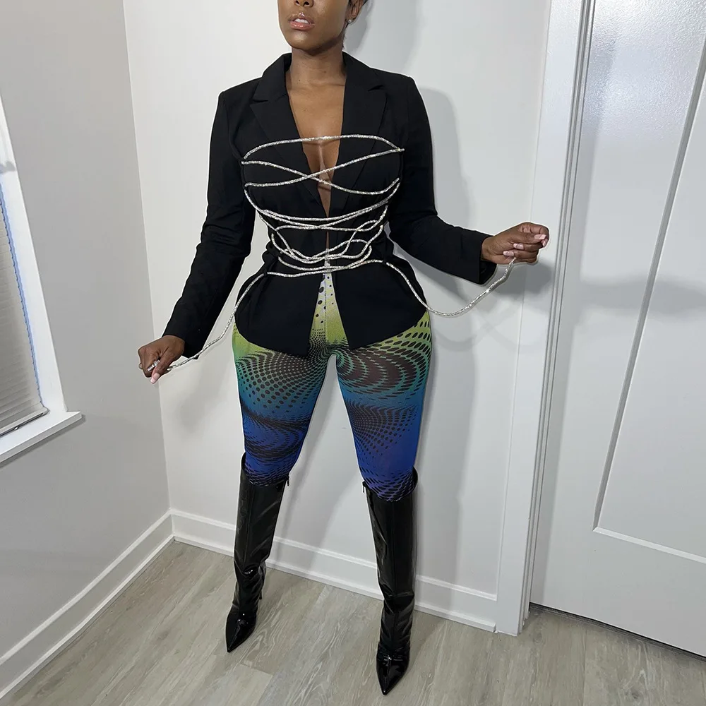 

Women's Winter New Office Commuter Suit Jacket Casual Hit Color Knot Design Niche Fashion Slim Solid Color Sexy Suit Jacket