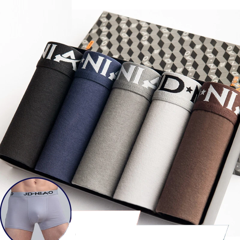 5Pcs/lot Cotton Sexy Men Boxer Soft Breathable Underwear comfortable Panties Print Man Boxershorts Homme Underpants | Мужская одежда