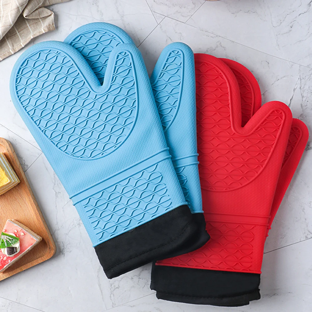 

Oven Mitts Kitchen Cooking Gloves Heat Resistant Non-slip Silicone Gloves Pot Holders Barbecue Oven Gloves Baking Accessories