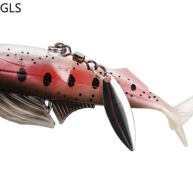 Силиконовая яркость искусственная Мягкая приманка для пресной воды с ложкой