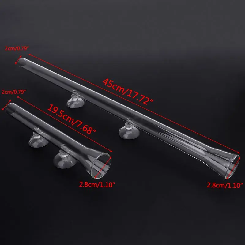 Aquarium Feeding Tube Shrimp Glass Feeder Suction Cup 3cm Thick Fish Tank Device Dish Transparent Equipment 200/450mm | Дом и сад