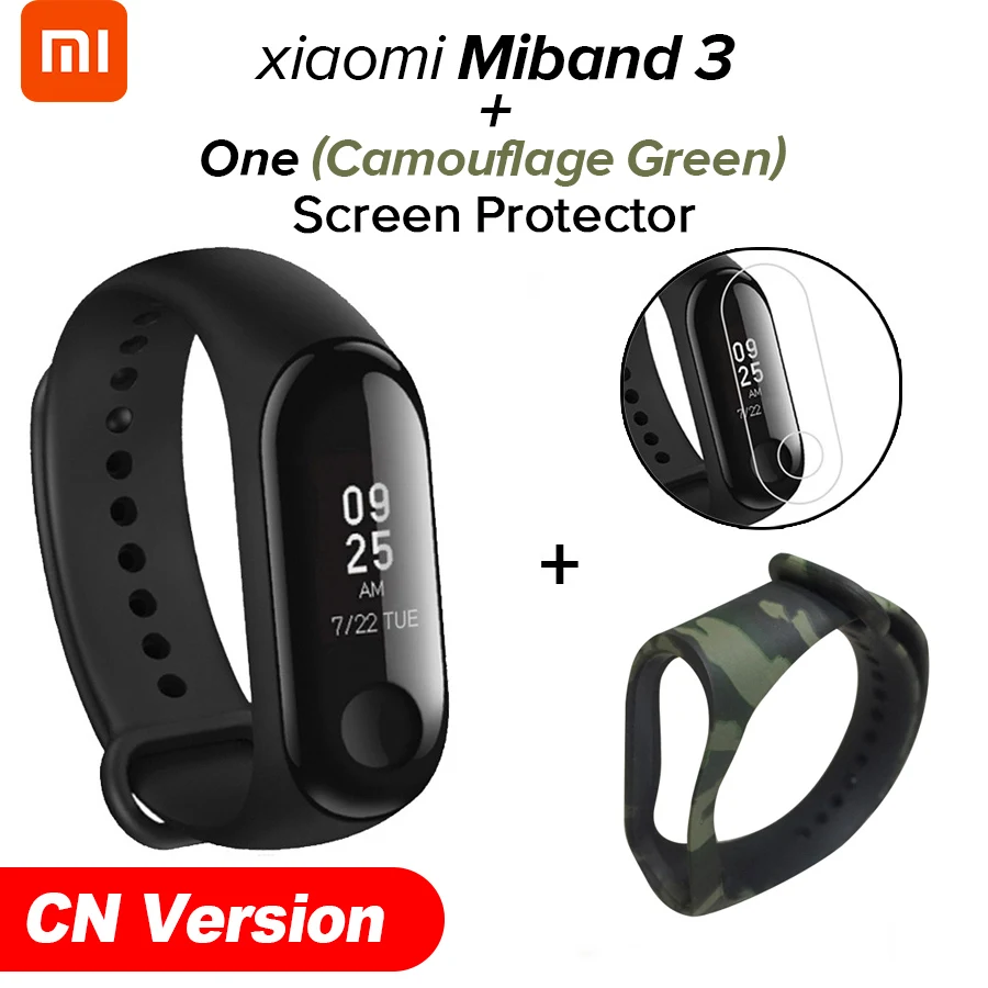 CN Cam Green N Film Xiao mi Band 3 mi band 3 фитнес-трекер пульсометр 0,78 ''OLED дисплей Bluetooth 4,2 для Android IOS - Цвет: CN Cam Green N Film