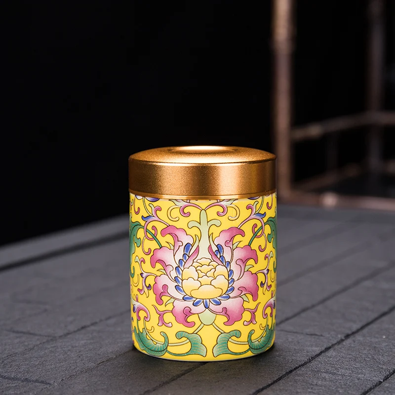 

Chinese Travel Metal Tea Caddy Organizer Gift Seal Simple Creative Mini Cofee Sugar Tea Box Household Theedoos Teaware DF50CY