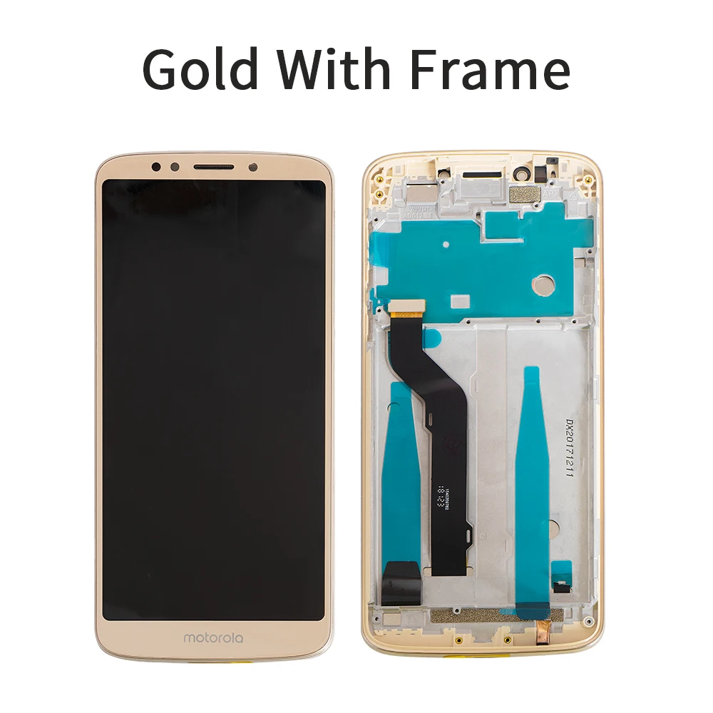 Gold with frame Для Motorola Moto E5 Plus pantalla XT1924 XT1924-1 XT1924-2 ЖК-дисплей сенсорный экран с рамкой дигитайзер для Moto E5 Plus ЖК-дисплей - Цвет: Gold with frame