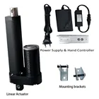 12 В 25 мм-1000 мм ходовой линейный привод + источник питания + беспроводной пульт + Монтажные кронштейны для кровати или двери окна
